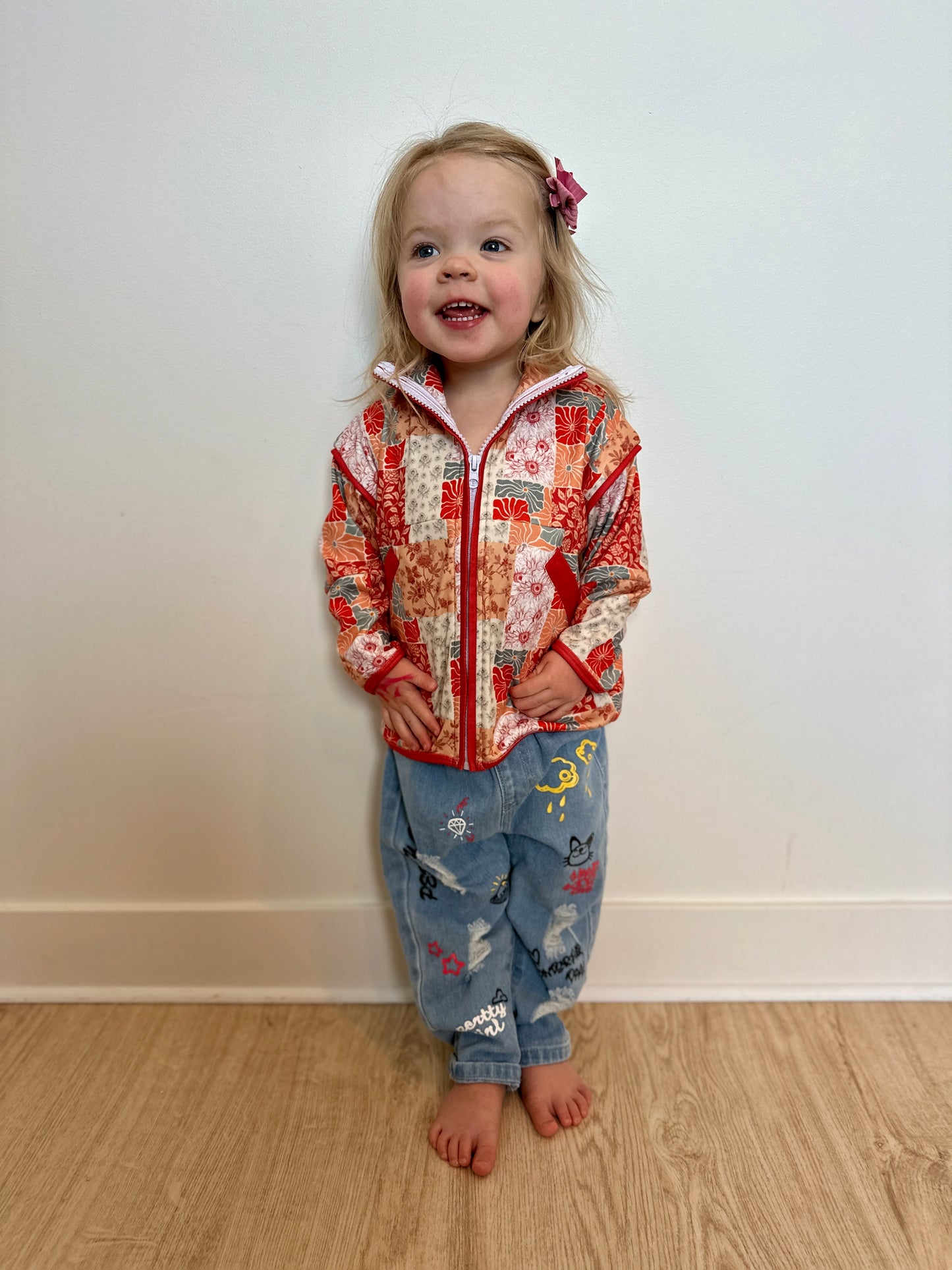 Flower Quilt Patterned Jacket (Infant/Child/Toddler)