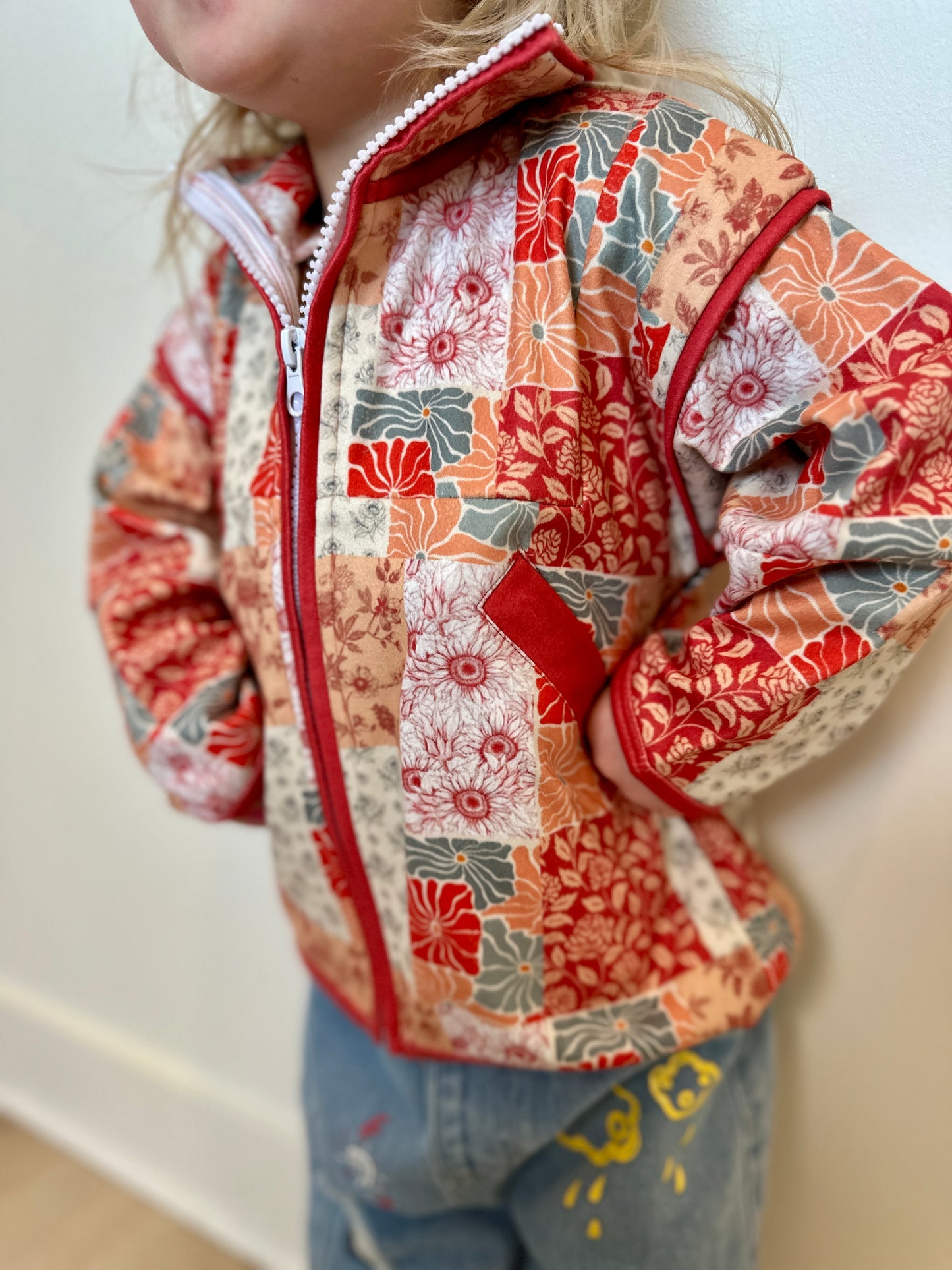 Flower Quilt Patterned Jacket (Infant/Child/Toddler)