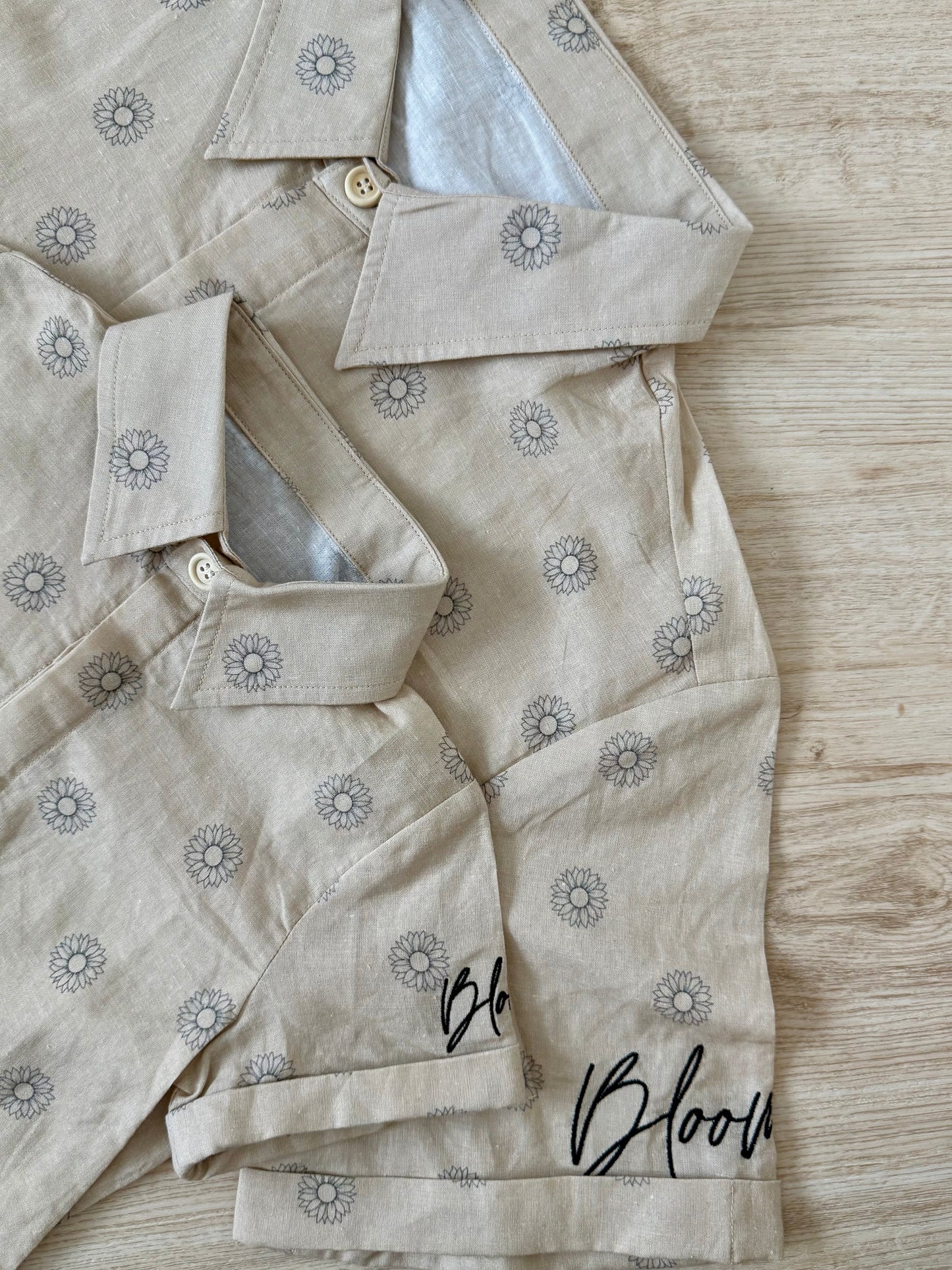 Sunflower Casual Button Up (Infant/Toddler/Kids)